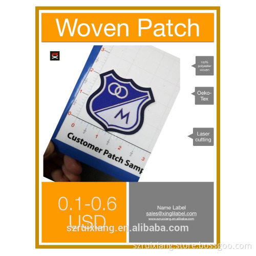 Custom High quality woven clothing patch ,laser cutting patch